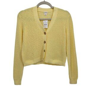 NEW J. Crew Crewcuts Factory Girls XL Sweater Cardigan Yellow V-Neck Button Knit